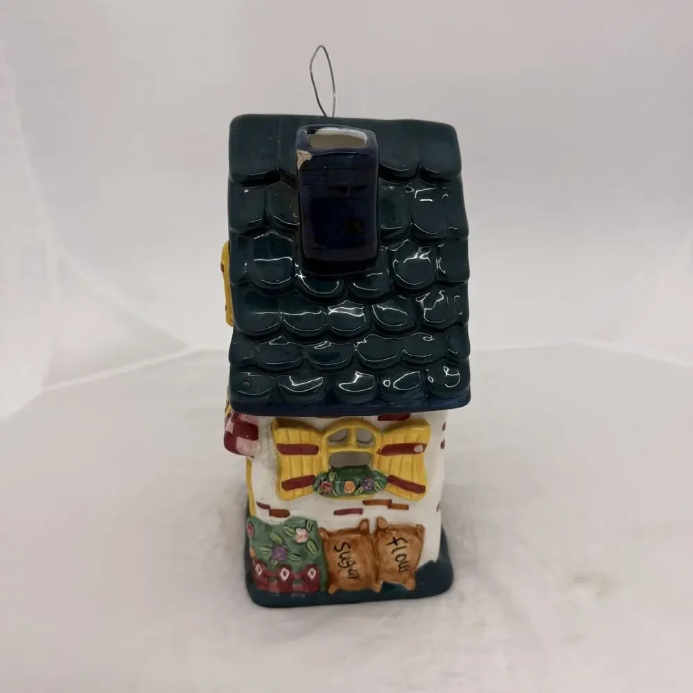 Hand Painted Ceramic & Porcelain Bakery House Collectible, Multicolor